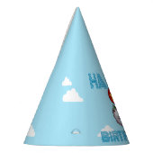 ハッピーバースデー!エイジオポッサムと赤のバルーンを追加する パーティーハット (左)