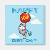 ハッピーバースデー!エイジオポッサムと赤のバルーンを追加する マグネット (正面)