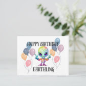 「ハッピーバースデー」エイリアンはがき ポストカード (スタンド正面)