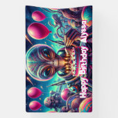 ハッピーバースデー | エイリアンパーソナライズされたをテーマにした 横断幕 (縦)