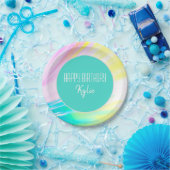 "ハッピーバースデー"エレガントカラー紙プレート ペーパープレート (パーティー)