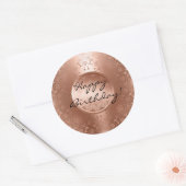 ハッピーバースデー!エレガント,金ゴールドパターン ラウンドシール (封筒)