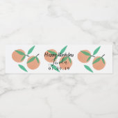 ハッピーバースデー オレンジ スクリプト パーティー ペットボトルラベル (シングルラベル)