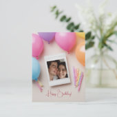 ハッピーバースデー オーダーメイド ポロライド ポストカード (スタンド正面)