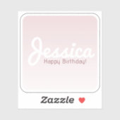 ハッピーバースデー、カスタマイズ可能な名前 | バラグラデーション シール (シート)