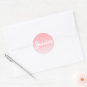 ハッピーバースデー、カスタマイズ可能な名前 | バラピンク ラウンドシール (封筒)