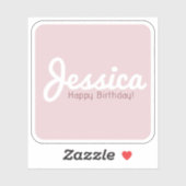 ハッピーバースデー、カスタマイズ可能な名前 | ローズゴールド シール (シート)