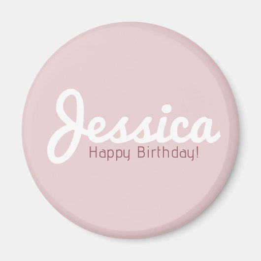 ハッピーバースデー、カスタマイズ可能な名前 | ローズゴールド マグネット (正面)