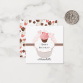 ハッピーバースデー カスタマイズ | |カップケーキとスイーツ ノートカード (正面/裏面インサイチュ)