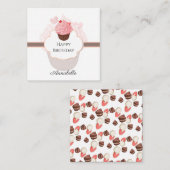 ハッピーバースデー カスタマイズ | |カップケーキとスイーツ ノートカード (正面/裏面)