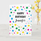 ハッピーバースデー カスタマイズ グリーティングカード (黄色い花)