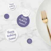 ハッピーバースデー-カスタムパーソナライズされた赤と白C コンフェッティ (グループ)