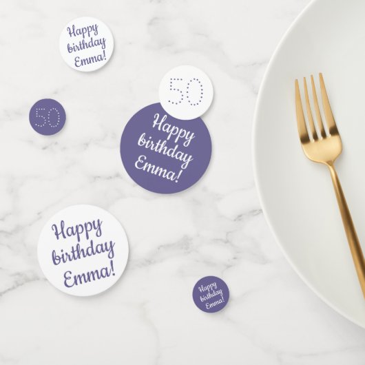 ハッピーバースデー-カスタムパーソナライズされた赤と白C コンフェッティ (グループ)