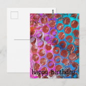 ハッピーバースデー カッパー 抽象的なポルカドット ポストカード (正面/裏面)