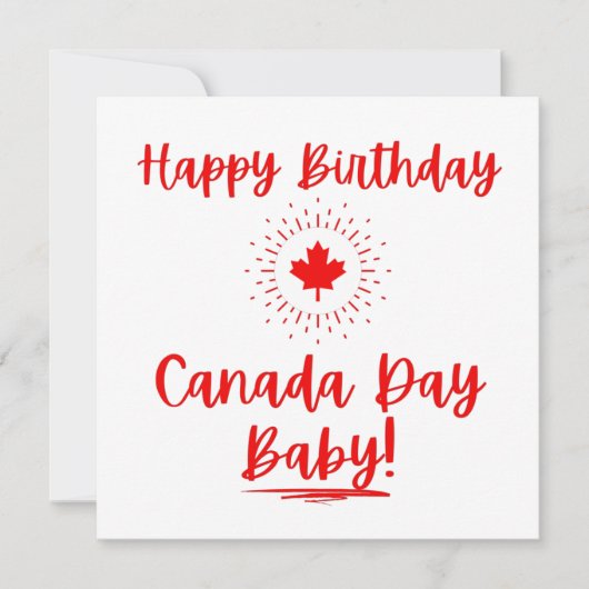 ハッピーバースデー カナダデー ベイビー カード (正面)