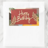 ハッピーバースデー、カラフルお祝い 長方形シール (バッグ)