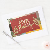 ハッピーバースデー、カラフルお祝い 長方形シール (封筒)