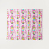 ハッピーバースデー カラフルなキャンドル オーダーメイド タペストリー (正面(横))