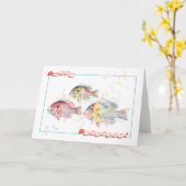 ハッピーバースデー(カラフルなコイから) カード (黄色い花)