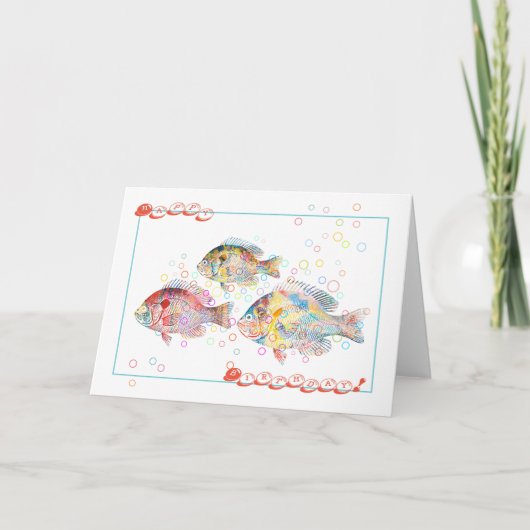 ハッピーバースデー(カラフルなコイから) カード (正面)