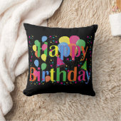 ハッピーバースデー、カラフル、フェスティバル クッション (ブランケット)