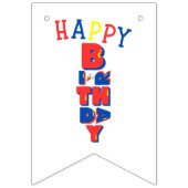 ハッピーバースデー カラーレミックス バンティング バナー (第3の旗)