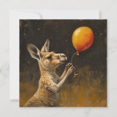 ハッピーバースデー、カンガルーとバルーン シーズンカード (正面)