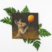 ハッピーバースデー、カンガルーとバルーン シーズンカード