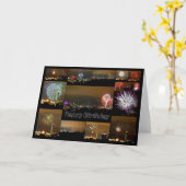 ハッピーバースデー! カンザスシティの花火 カード (黄色い花)