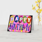 ハッピーバースデー カード (黄色い花)