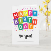 ハッピーバースデー カード (黄色い花)