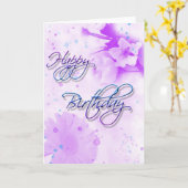 ハッピーバースデー カード (黄色い花)