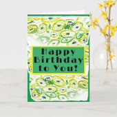 ハッピーバースデー カード (黄色い花)