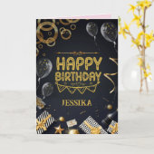 ハッピーバースデー カード (黄色い花)