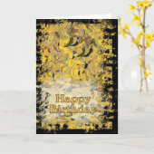 ハッピーバースデー カード (黄色い花)