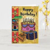 ハッピーバースデー カード (黄色い花)