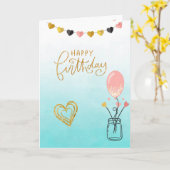 ハッピーバースデー カード (黄色い花)