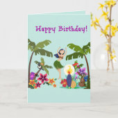 ハッピーバースデー カード (黄色い花)