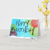ハッピーバースデー カード (黄色い花)