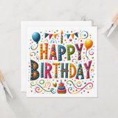 ハッピーバースデー カード (正面/裏面インサイチュ)
