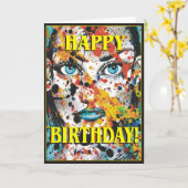 ハッピーバースデー カード (黄色い花)