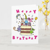 ハッピーバースデー! カード (黄色い花)