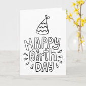 ハッピーバースデー カード (黄色い花)