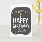 ハッピーバースデー カード (黄色い花)