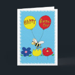 ハッピーバースデー カード<br><div class="desc">かわいい誕生日の蜂の挨拶状</div>