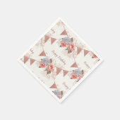 ハッピーバースデー!，ガーランズと花みすぼらしいシック スタンダードカクテルナプキン (角)