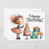 ハッピーバースデー ガール ポストカード (正面/裏面)