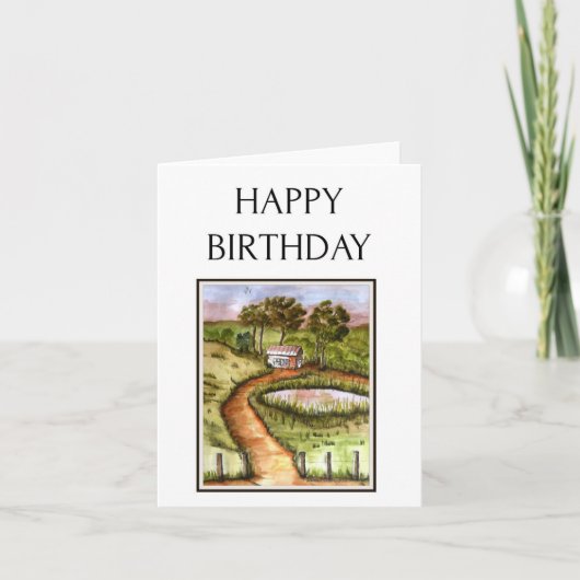 ハッピーバースデー、キャビンインザウッズアート カード (正面)
