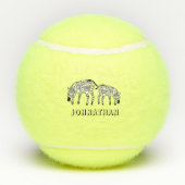 ハッピーバースデー、キュートなケニヤゼブラステニスボール テニスボール (裏面)