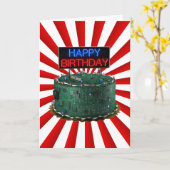 ハッピーバースデー、ギーク カード (黄色い花)